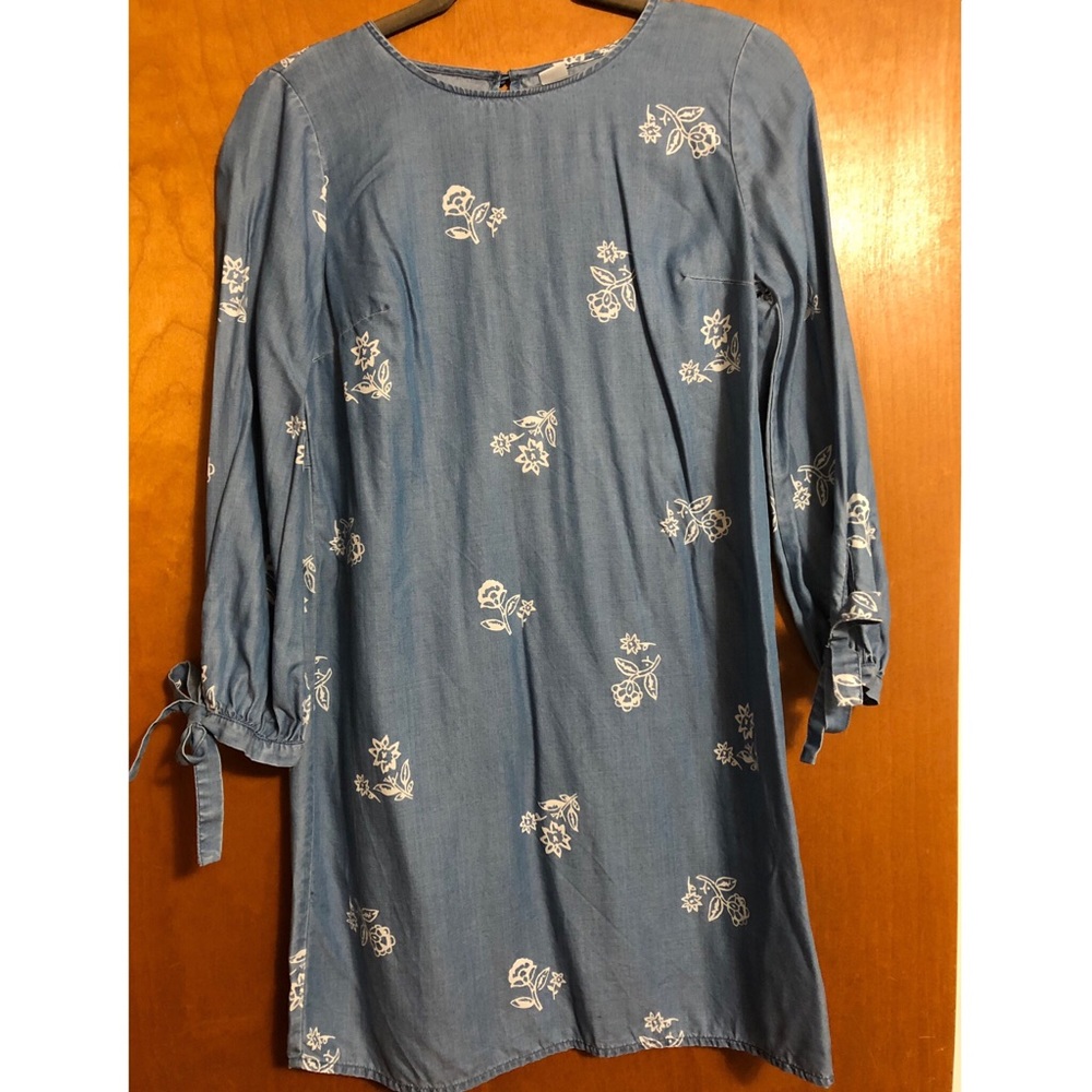 Old Navy Chambray Half Sleeve Flower Dress Sz. XS